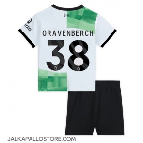 Liverpool Ryan Gravenberch #38 Vieraspaita Lapsille 2023-24 Lyhythihainen (+ shortsit)